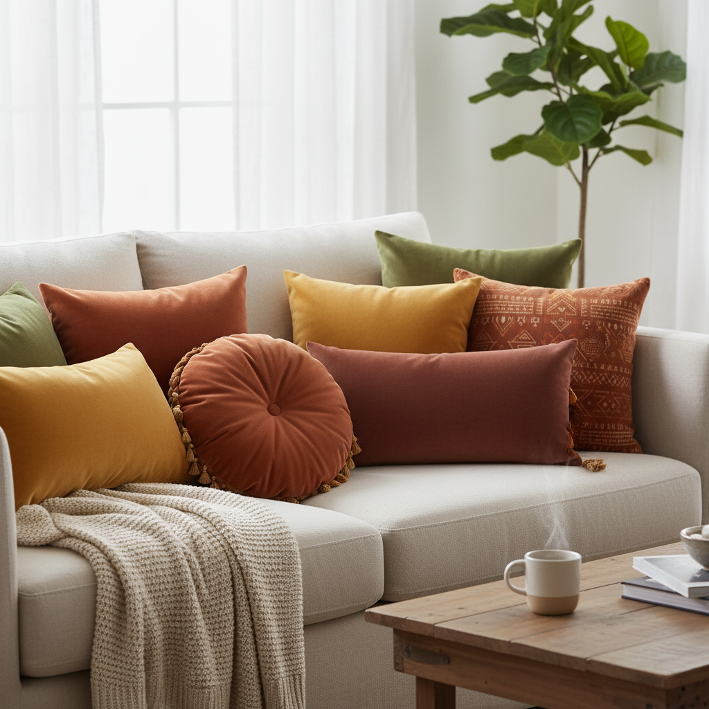 Velvet Decorative Cushion Set